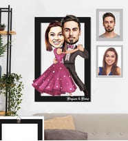 Kişiye Özel Sevgili Karikatürlü 3D Ahşap Tablo 30x47 Model 11