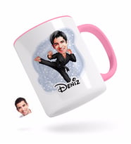 BK Gift Kişiye Özel Erkek Karateci Karikatürlü Pembe Kupa Bardak-1