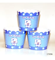 Lora Davet Cupcake Kabı İlk Dişim (12 Adet) Mavi - 17096