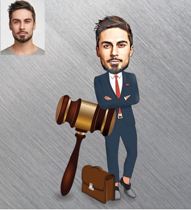 Kişiye Özel Avukat Karikatürlü Ahşap Magnet Bay-4
