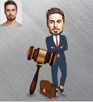 Kişiye Özel Avukat Karikatürlü Ahşap Magnet Bay-4
