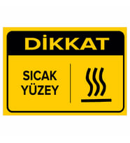 NEW JARGON - Dikkat Sıcak Yüzey Levhası - Sac Malzeme 25x35cm