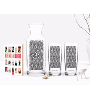 BK Gift Kişiye Özel Renkli Baskılı İsimli İkili Rakı Bardağı Karaf ve Cep Kitabı Hediye Seti-126 (Model 1)