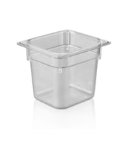 Plastport Kırılmaz Şeffaf Gastronom Küvet 1/6-150 (Siyah-Gri)