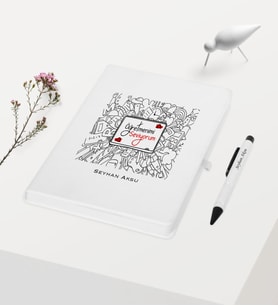 BK Gift Kişiye Özel Öğretmenimi Seviyorum Temalı Beyaz Defter Kalem Hediye Seti