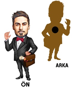 Kişiye Özel Avukat Karikatürlü Ahşap Magnet Bay-1