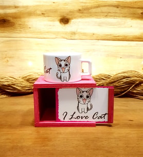 I Love Cat Sevimli Kedi Pembiş Kutulu Kupa