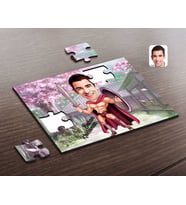 BK Gift Kişiye Özel Kahraman Babam Karikatürlü Ahşap Puzzle-1