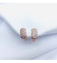 Rose Zirkon Taşlı Klipsli Küpe