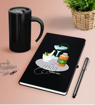 BK Gift Kişiye Özel Eczacı Siyah Defter Kalem Termos Mug Seti-6 (Model 1)
