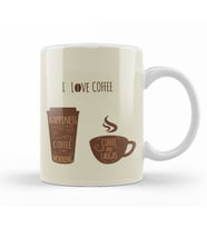 I Love Coffe Kupa Bardak Porselen