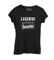 Burç - Born in December Vintage Siyah Kadın Tshirt