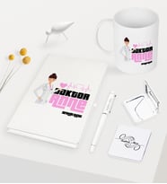 BK Gift Kişiye Özel Doktor Anne Beyaz Defter Kalem Kupa Ayna Seti (Model 1)