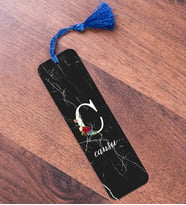 Siyah Mermer Desenli İsimli Kitap Ayracı