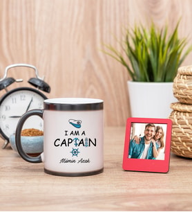 Kaptan Sihirli  Kupa Bardak ve Kırmızı Mini Çerçeve