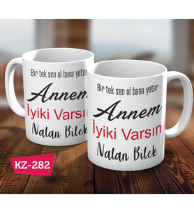 Bir Tek Sen Ol Bana Yeter Annem İyiki Varsın  İsimli Kişiye Özel Anneler Gününe Özel Hediye Kupa Bardak