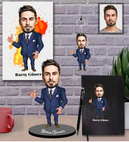 Kişiye Özel Öğretmen Karikatürlü 5 li Hediye Seti Bay-11