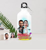BK Gift Kişiye Özel Gelin Damat Karikatürlü Metal Suluk 500 Ml  10