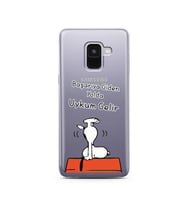 Snoopy Tasarımlı Süper Şeffaf Silikon Telefon Kılıfı Samsung A8 (2018)  