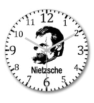 Nietzsche Duvar Saati Bombeli Gercek Cam