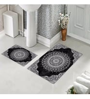 Banyo Halısı Ikili Klozet Takımı Kaymaz Tabanlı (60 xm x 100 cm + 40 cm x 60 cm) 