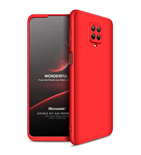 Microsonic Xiaomi Redmi Note 9S Kılıf Double Dip 360 Protective Kırmızı