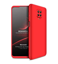Microsonic Xiaomi Redmi Note 9S Kılıf Double Dip 360 Protective Kırmızı