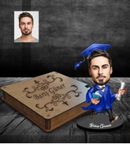 Kişiye Özel Mezuniyet Karikatürlü Ahşap Biblo Kutulu Bay-4