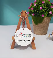 Doktor Hediye Ahşap Anahtarlık