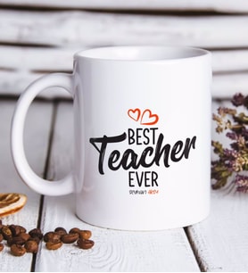 BK Gift Kişiye Özel En İyi Öğretmen Beyaz Kupa Bardak-13