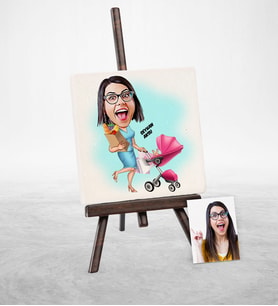 BK Gift Kişiye Özel Ev Hanımı Karikatür Şovaleli Doğal Taş  1