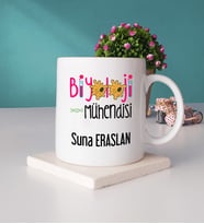 Biyoloji Mühendisi Kupa Bardak ve Taş Bardak Altlığı Seti