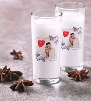 BK Gift Kişiye Özel Renkli Baskılı İsimli Fotoğraflı İkili Rakı Bardağı Seti-30 (Beyaz)