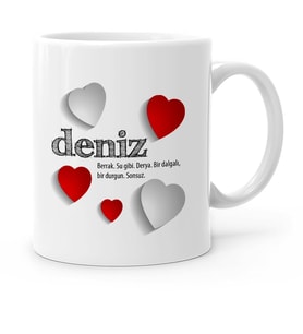 BK Gift Kişiye Özel Sevgili İsim Anlamı Beyaz Kupa Bardak  2