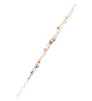 Söğütlü Silver Gümüş rose renkli sıra taşlı bileklik