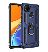 Microsonic Xiaomi Redmi 9C Kılıf Military Ring Holder Lacivert