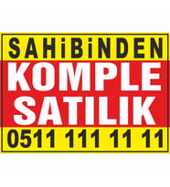 Sahibinden Komple Satılık Branda Afişi (Sarı Mavi Renk)