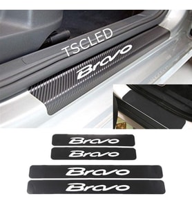 Fiat Bravo Karbon Kapı Eşiği Koruma Sticker Yapıştırma (4 Adet)