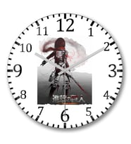 Attack on Titan Mikasa Duvar Saati Bombeli Gercek Cam