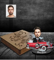 Kişiye Özel Patron Karikatürlü Ahşap Biblo Kutulu Bay-28