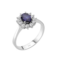 Sirius Pırlanta ve Oval Safir Taşlı Anturaj Yüzük 0717R0019