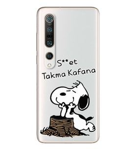 Snoopy Tasarımlı Süper Şeffaf Silikon Telefon Kılıfı Xiomai Mi10- Mi 10 Pro