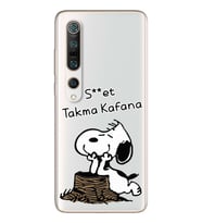 Snoopy Tasarımlı Süper Şeffaf Silikon Telefon Kılıfı Xiomai Mi10- Mi 10 Pro