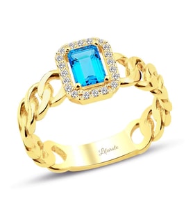Halkalı Aqua Baget Yüzük İtalyan Tasarım