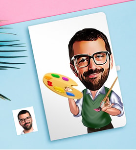 BK Gift Kişiye Özel Bay Ressam Karikatürlü Defter