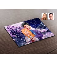 BK Gift Kişiye Özel Sevgililer Karikatürlü Ahşap Puzzle-89
