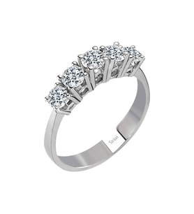 Sirius G Renk 0,98 Karat Pırlanta 5 Taş Yüzük 0704R0329
