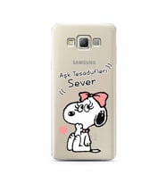 Snoopy Tasarımlı Süper Şeffaf Silikon Telefon Kılıfı Samsung A7 (2015)