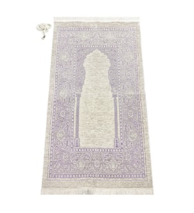 Mihraplı Şönil Lüks Seccade Mor (Çok Renkli)