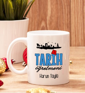 Tarih Öğretmenine Hediye Beyaz Kupa Bardak